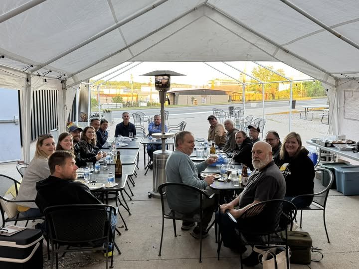 Mansfield Homebrew Club gathering under a tent